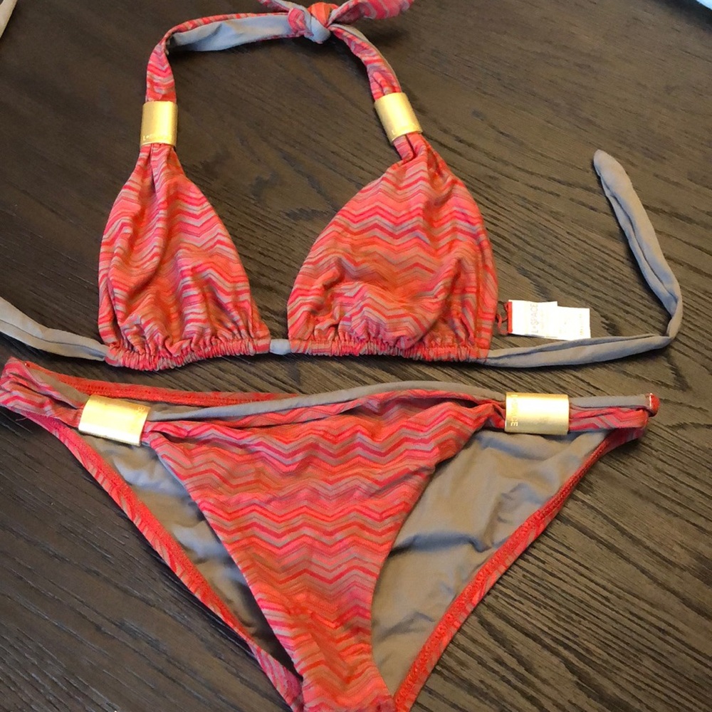 L*space reversible top bikini. Med top, L bottom